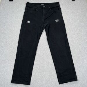 Lurking Class Double Knee Jeans Mens 32 (35x30) Black Skater Streetwear Workwear